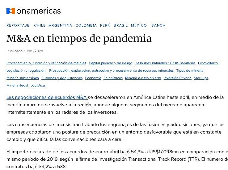 M&A en tiempos de pandemia